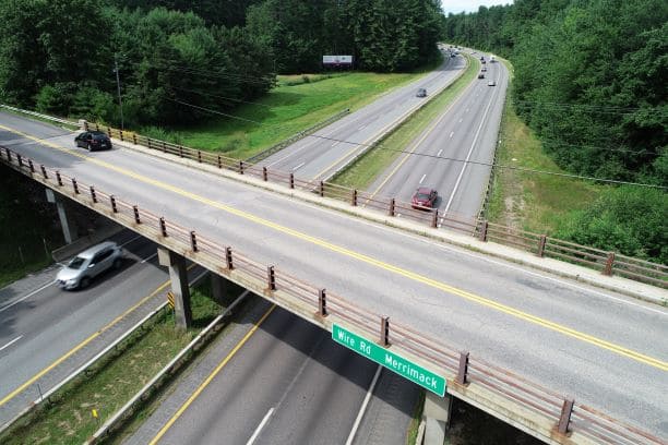 Wire Road Bridge over Interstate 293, view looking south