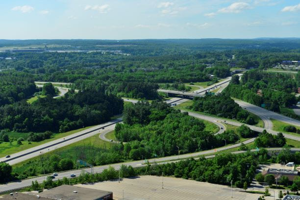 13761D - F.E.E.T. I-293 interchange (view looking south) - Before Construction